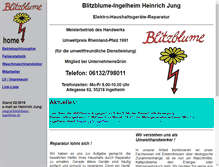 Tablet Screenshot of blitzblume-ingelheim.de